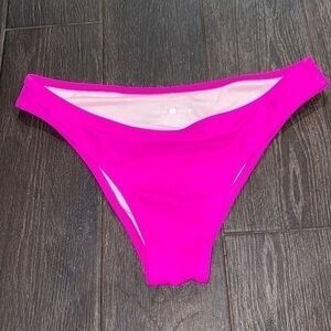 Shade & shore hot pink ribbed bikini bottom